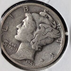 1941-D SILVER MERCURY DIME COIN
